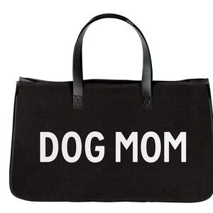 Black Canvas Tote - Dog Mom